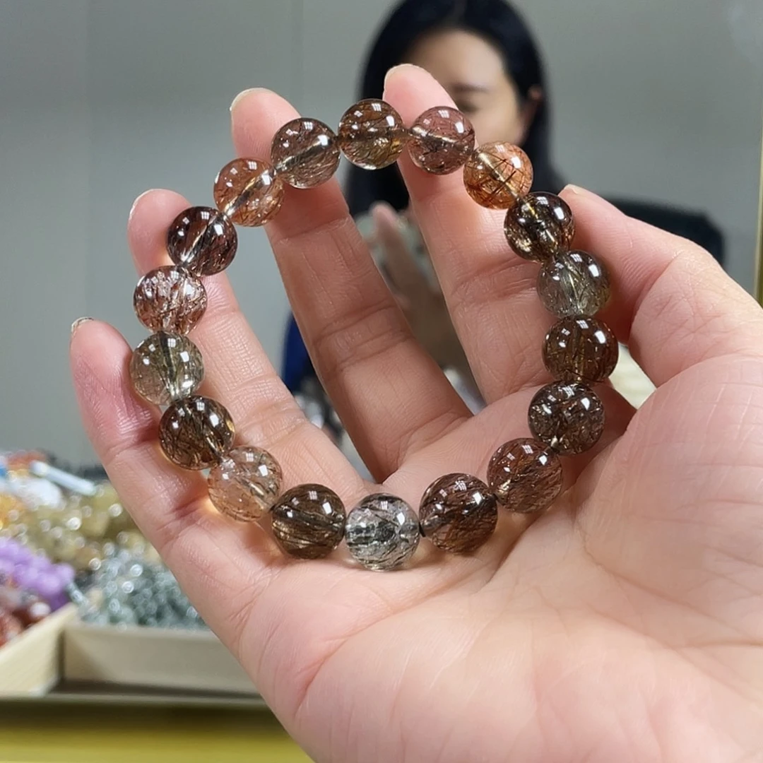 子***麻水晶手链未镶嵌黑金