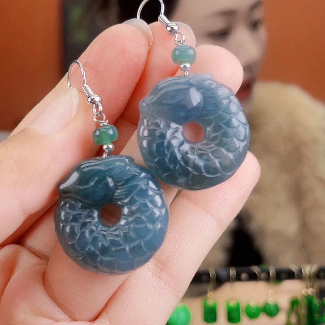 翡翠未镶嵌耳饰饰品