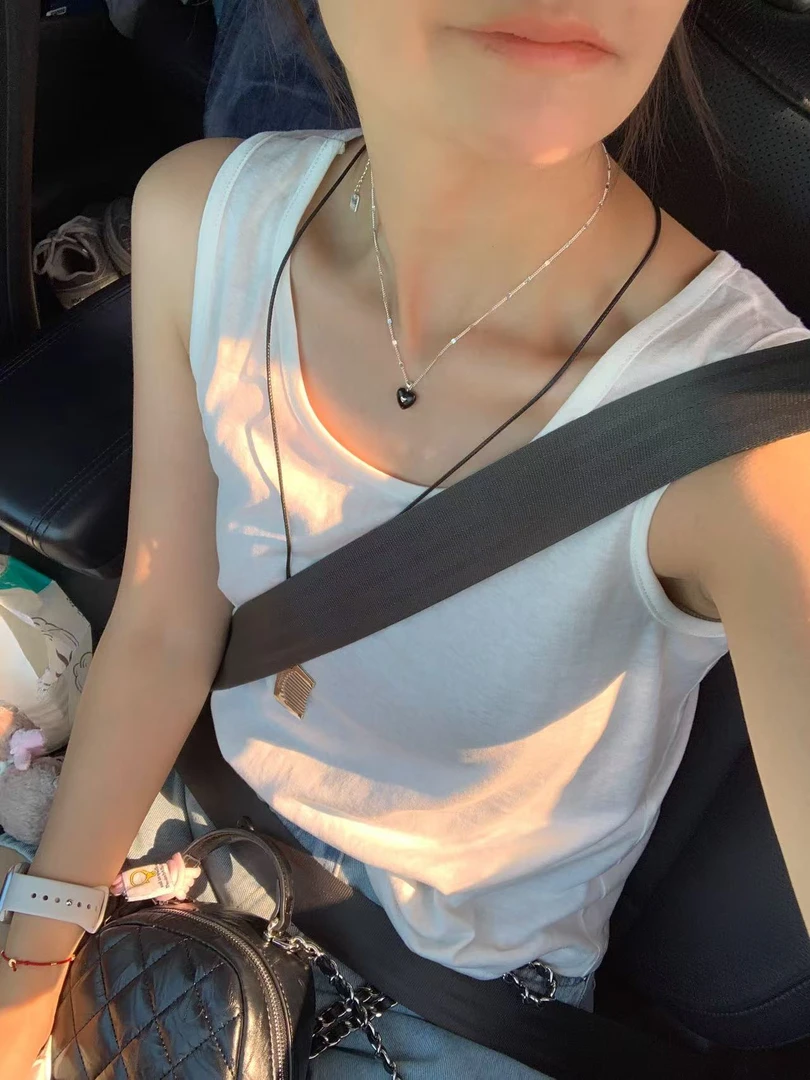 MAO STUFF 夏季百搭简约宽松显瘦休闲时尚白色背心女无袖打底外穿