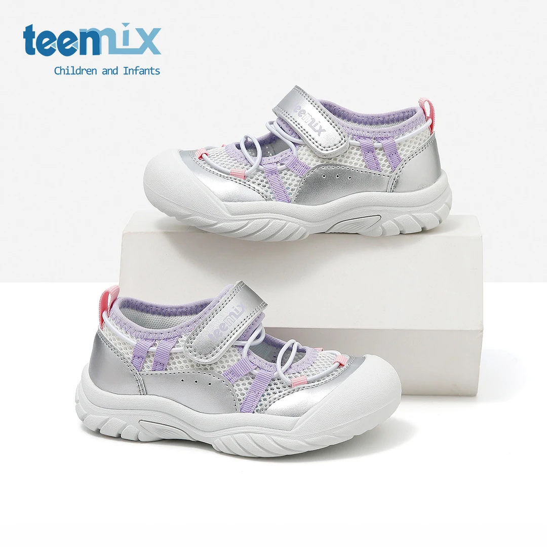 天美意夏季鞋子防踢机能凉鞋镂空防滑男童沙滩鞋运动风女童