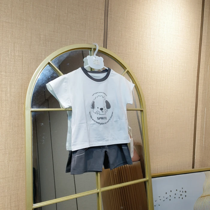 AM299   宝宝白色短袖短裤套装  夏款