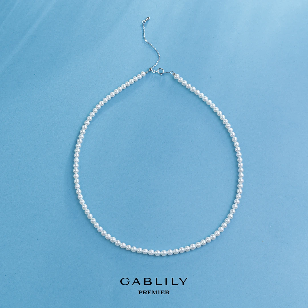 珈白丽淡水珍珠S925银蓝标满串项链4-5mm百搭时尚款式【浅浅推荐】