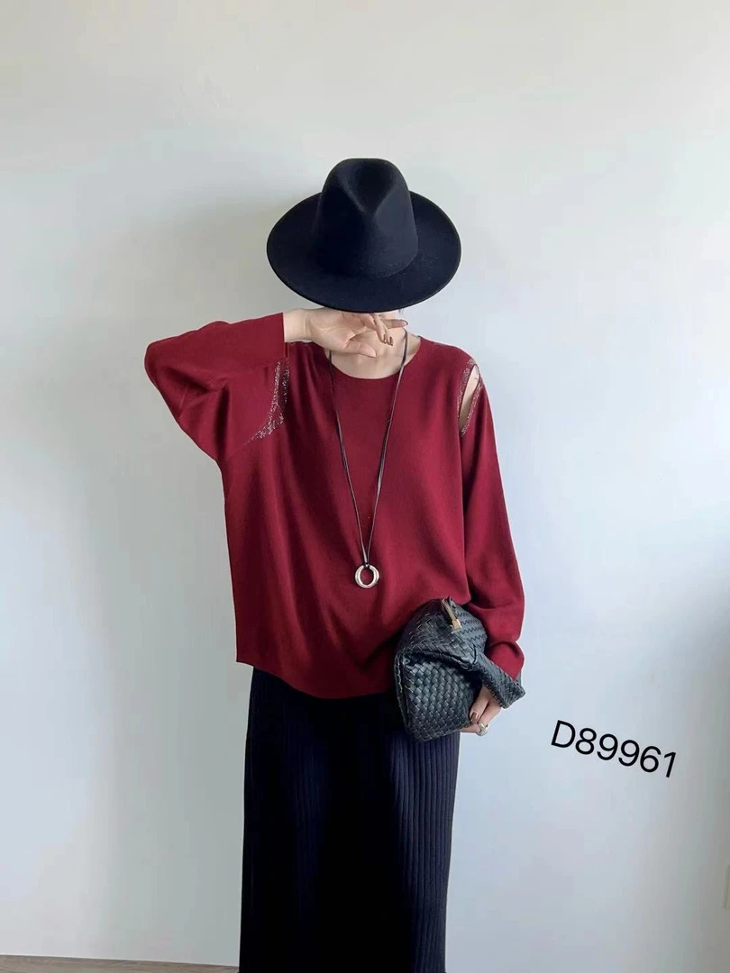 【WJ】秋款 崔 89961 俩色针织上衣（均码）