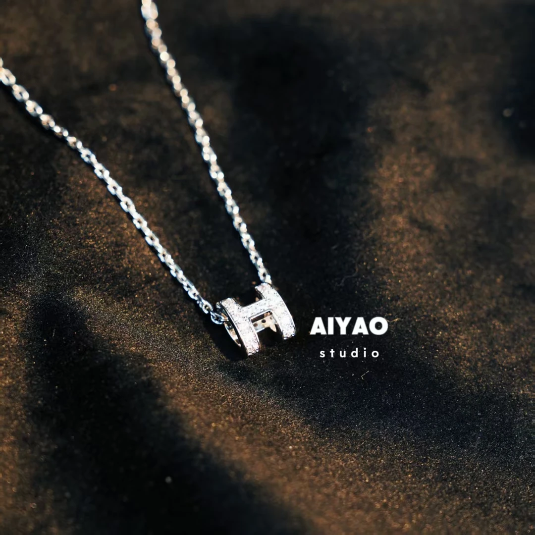 合金项链 【AIYAO】 满钻H项链