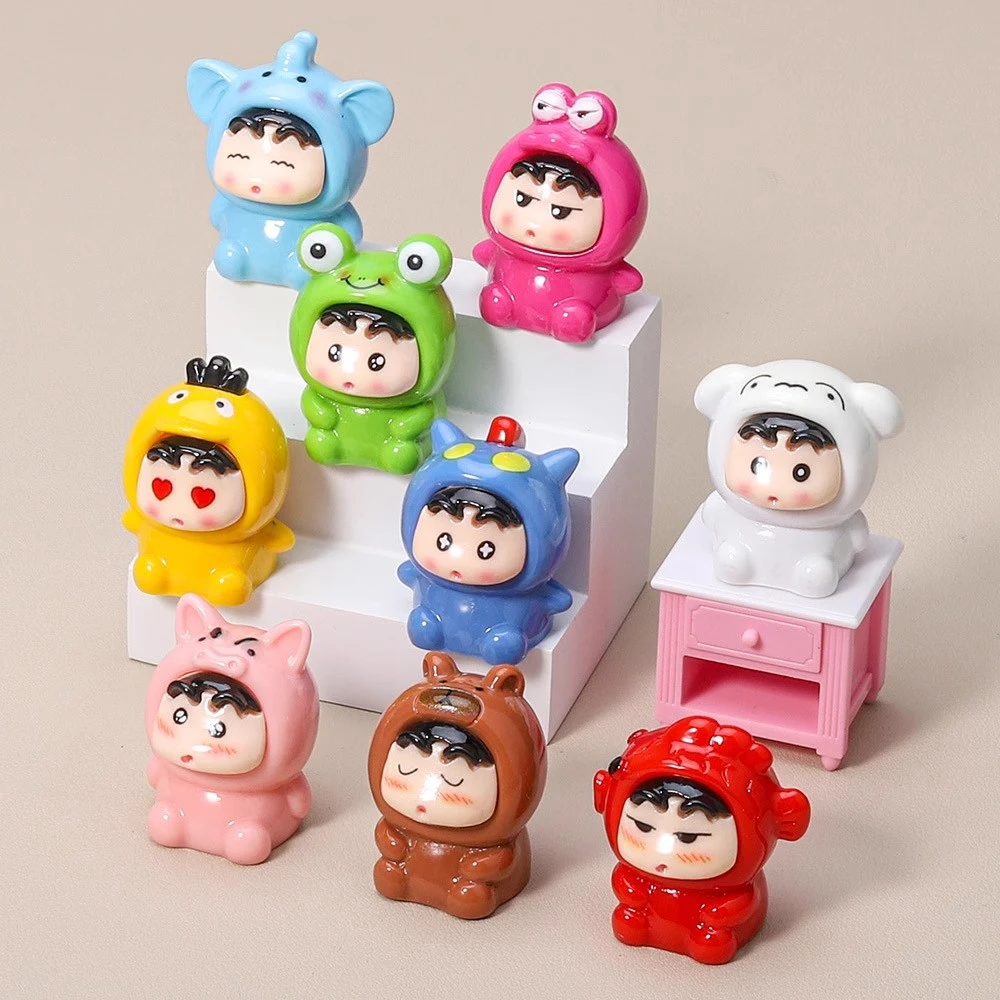 坐坐动物小新 diy饰品钥匙扣挂件树脂小公仔车载摆件可爱萌粒