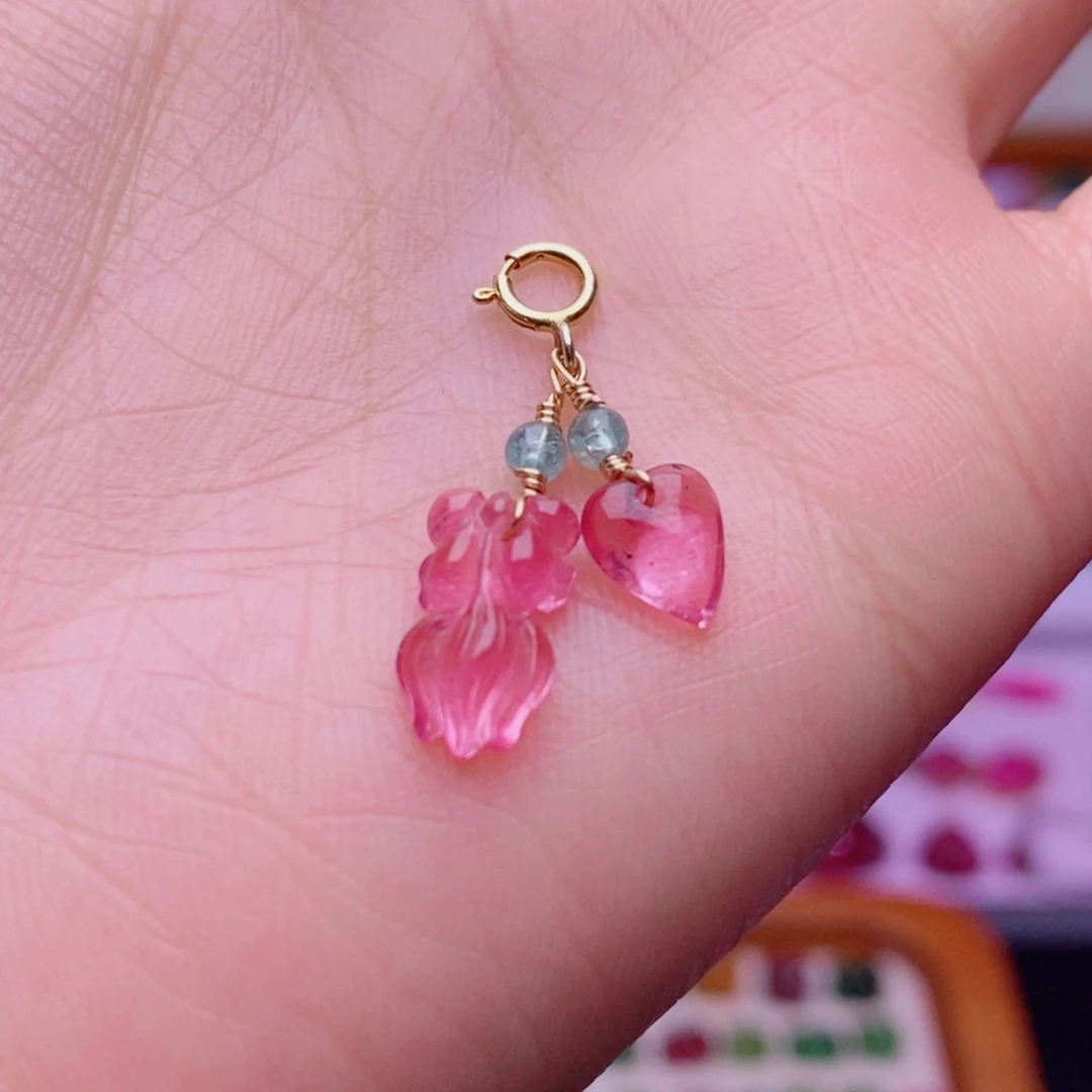 颈饰未镶嵌碧玺小金鱼提溜yy