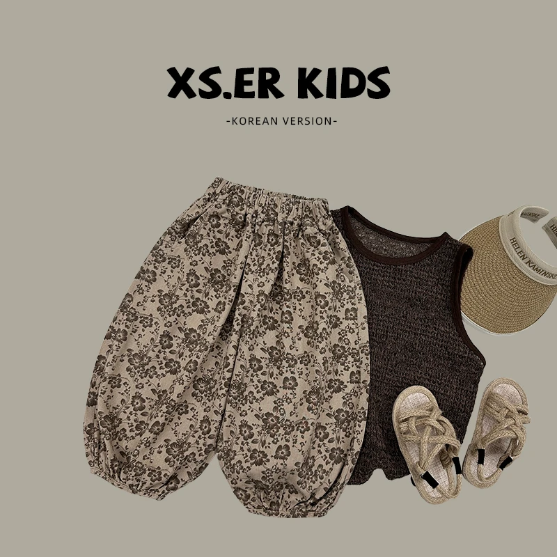 【小首尔】Q2现货-男童复古裤子夏印花百搭宽松防蚊裤SJ1161