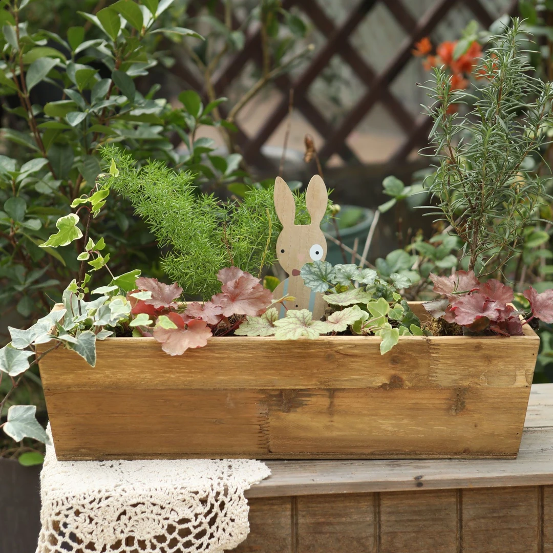 户外室内实木套二植物种植观景盆木头花盆复古家用