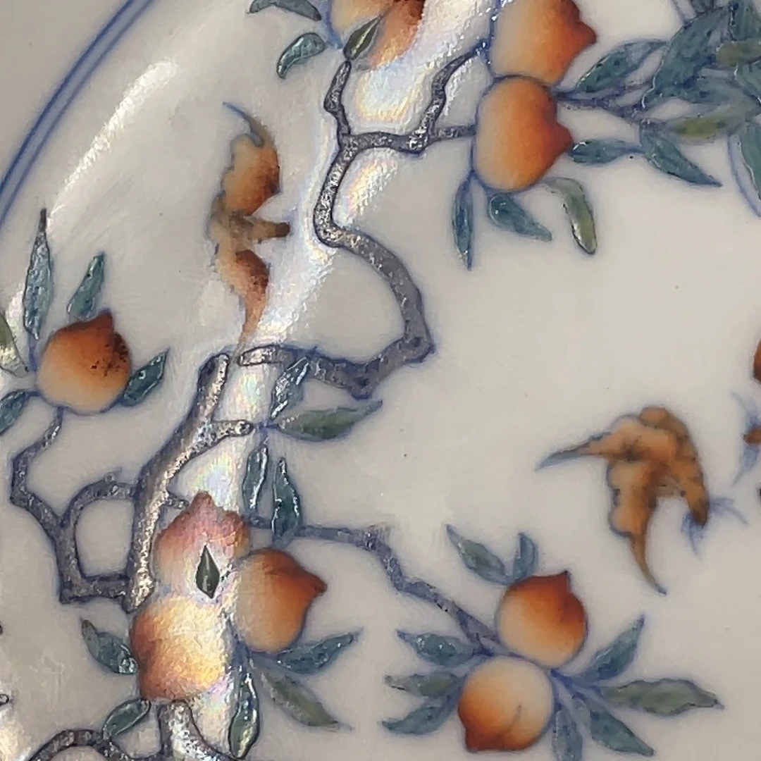 厚***物摆件摆件好看斗彩赏盘