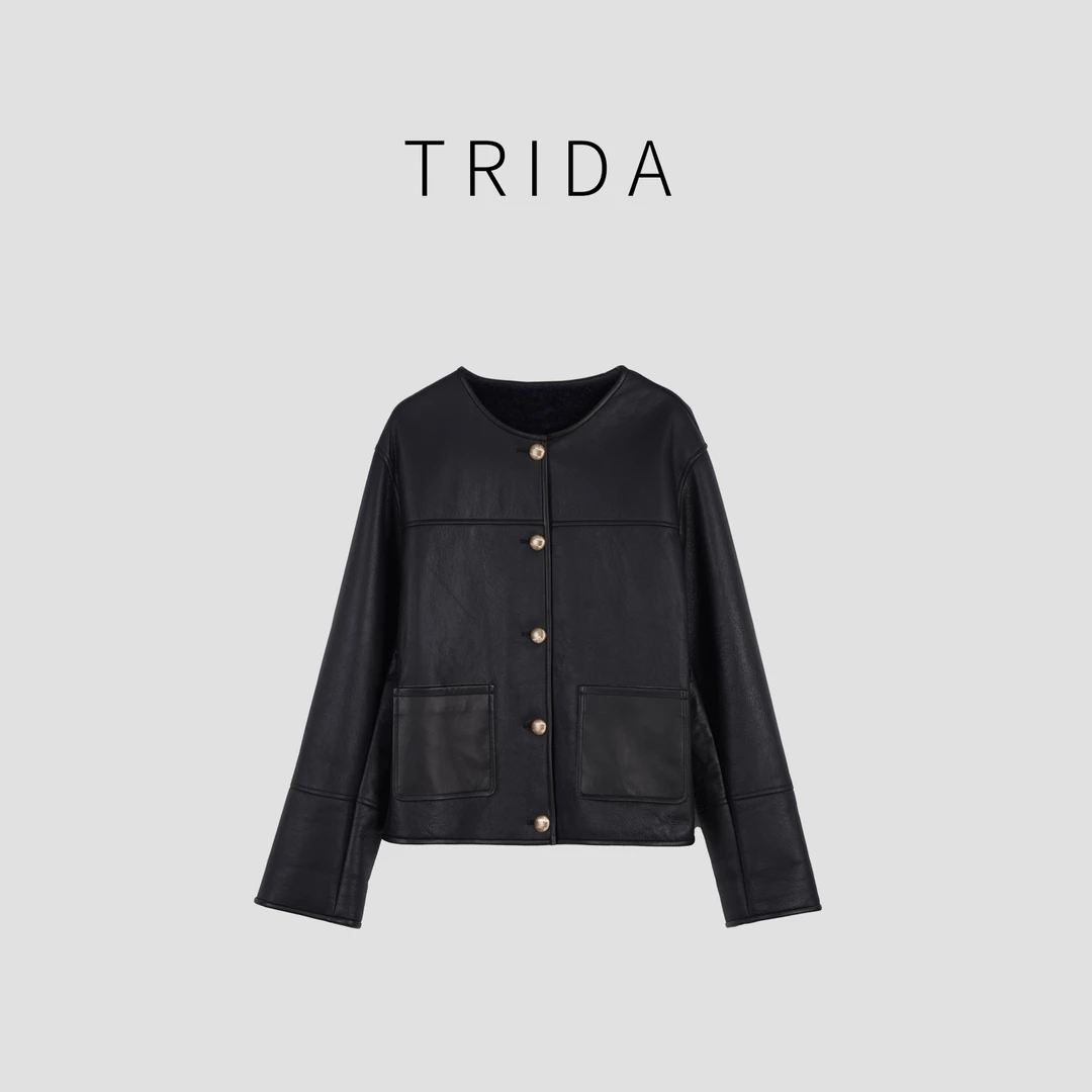 【姐就是女王】西班牙进口拉贡LACON羔羊皮毛一体外套  256755LDJ