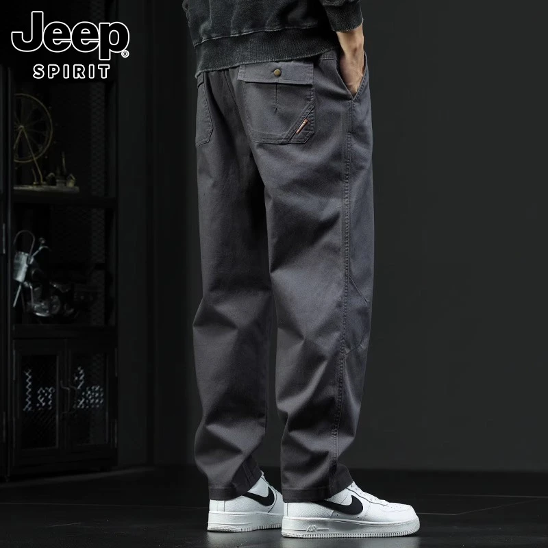 【图片侵权】休闲裤男士春秋款美式户外工装裤潮流帅气宽松直筒长裤
