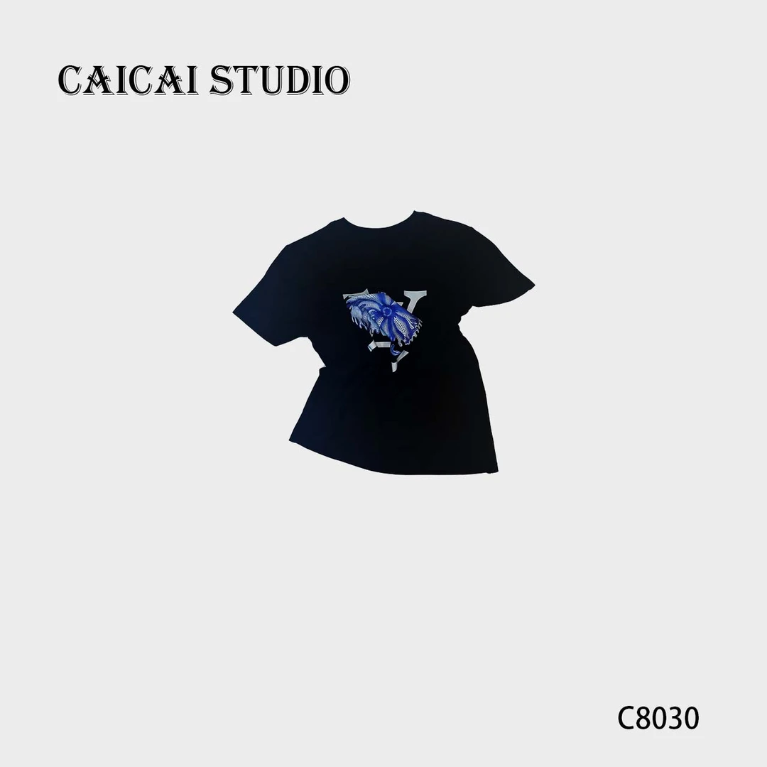 C8030时尚极简短袖夏季春夏宽松潮流T恤