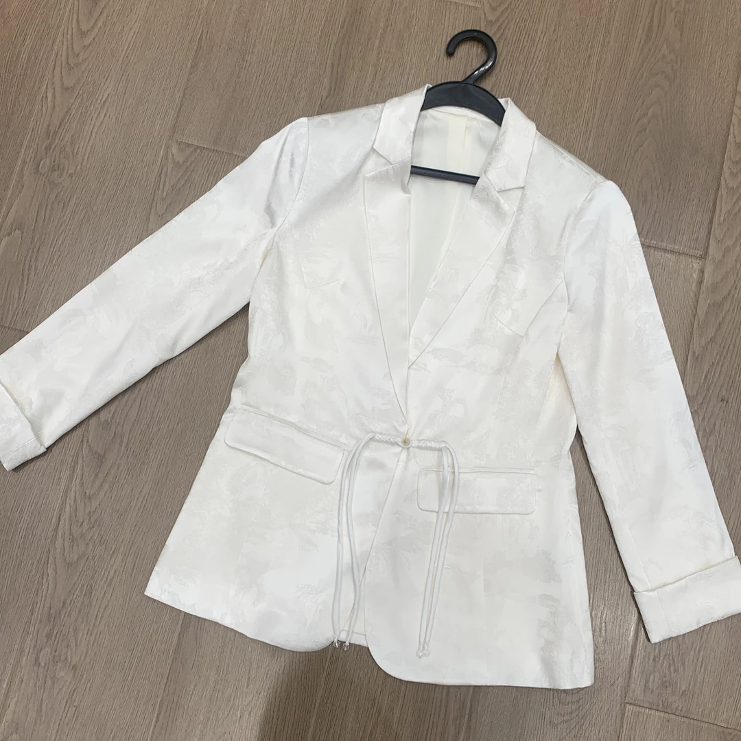 【南油虹姐】新款外套印花气质白色时尚休闲百搭