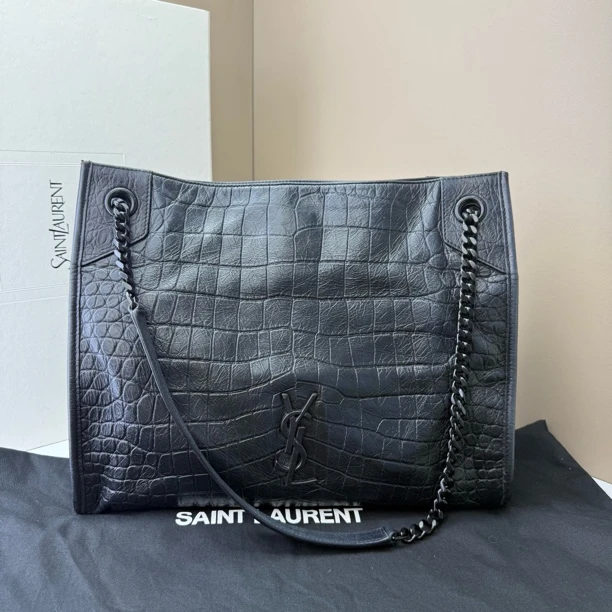 95新 YSL/圣罗兰 鳄压纹Niki shoppingbag