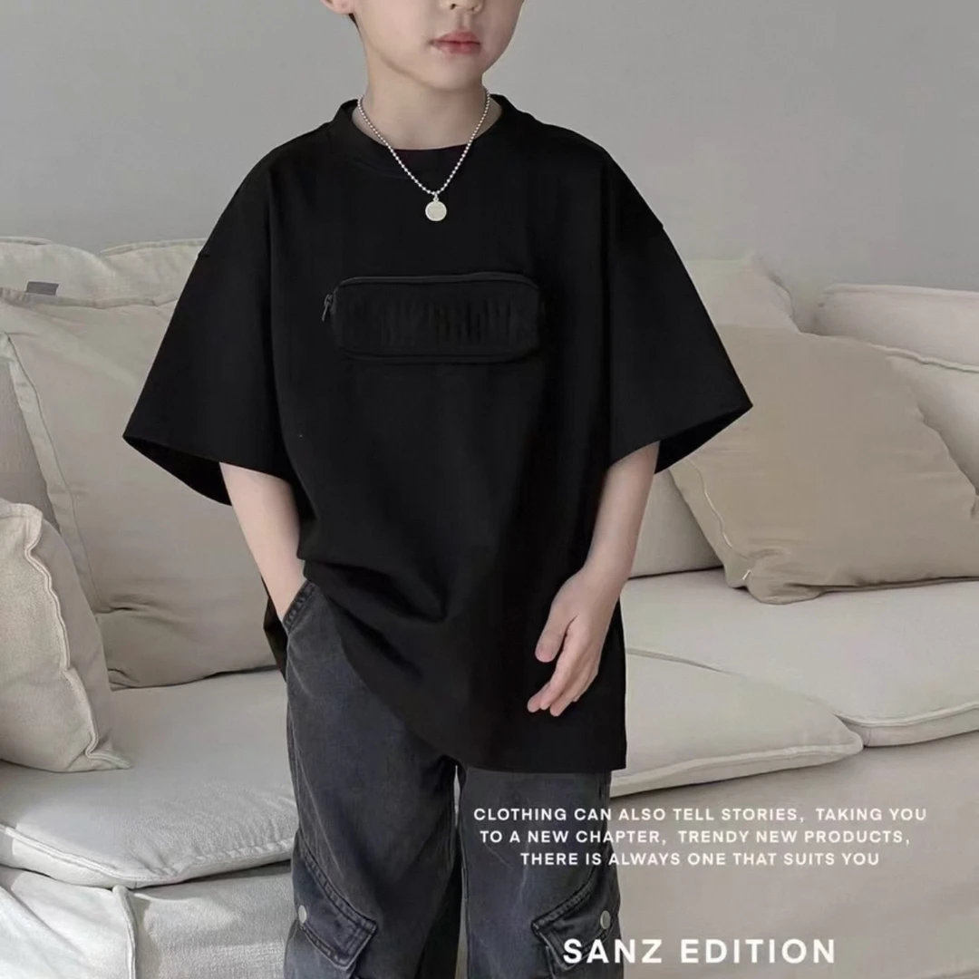 143儿童纯色休闲T恤