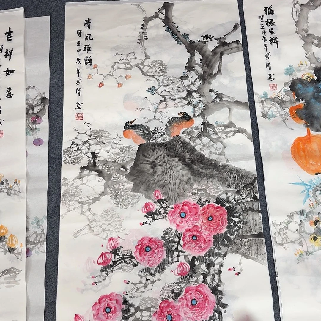 国画三尺尺寸50X100纯手绘作品