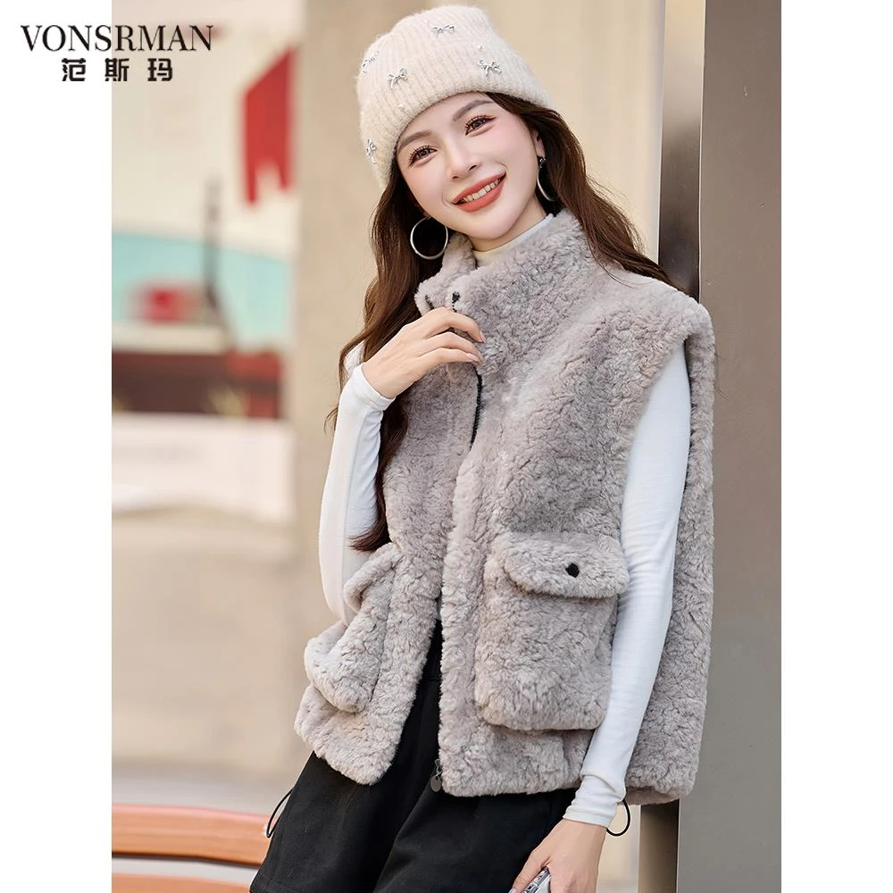 新款时尚洋气百搭女装高级感马甲外套女2025冬季新款加厚保暖上衣