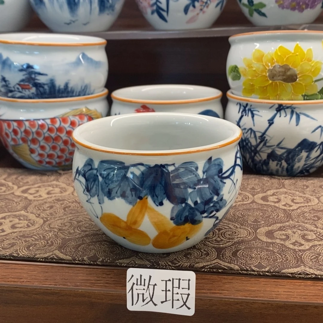 釉下彩老陶泥手工绘制