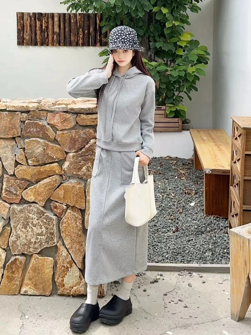 ROES MAIGZRY2025秋新款运动连帽休闲卫衣套装半身裙两件套百搭