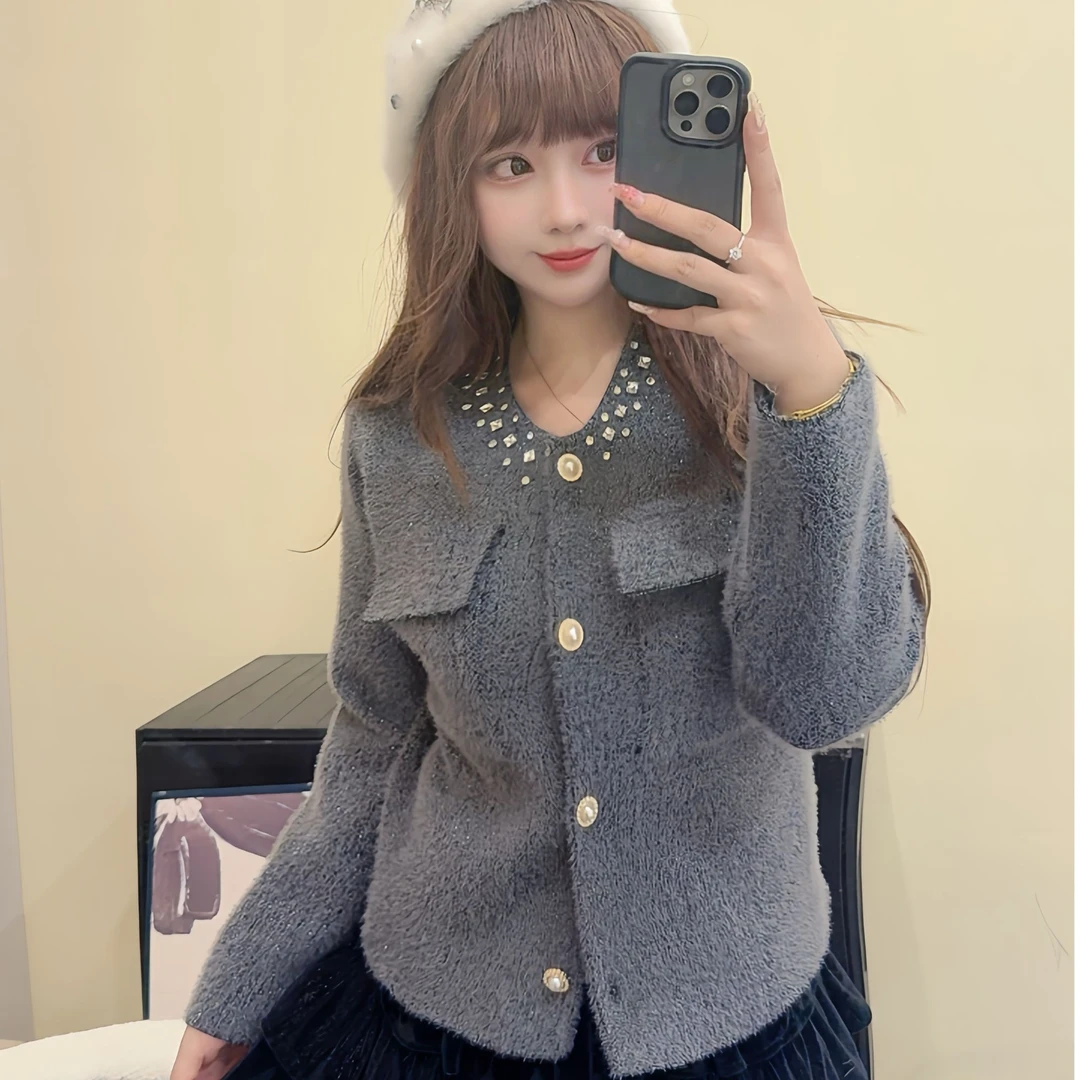 【艾丽莎定制】气质名媛小香风镶钻秋季高级感超好看独特漂亮w-132