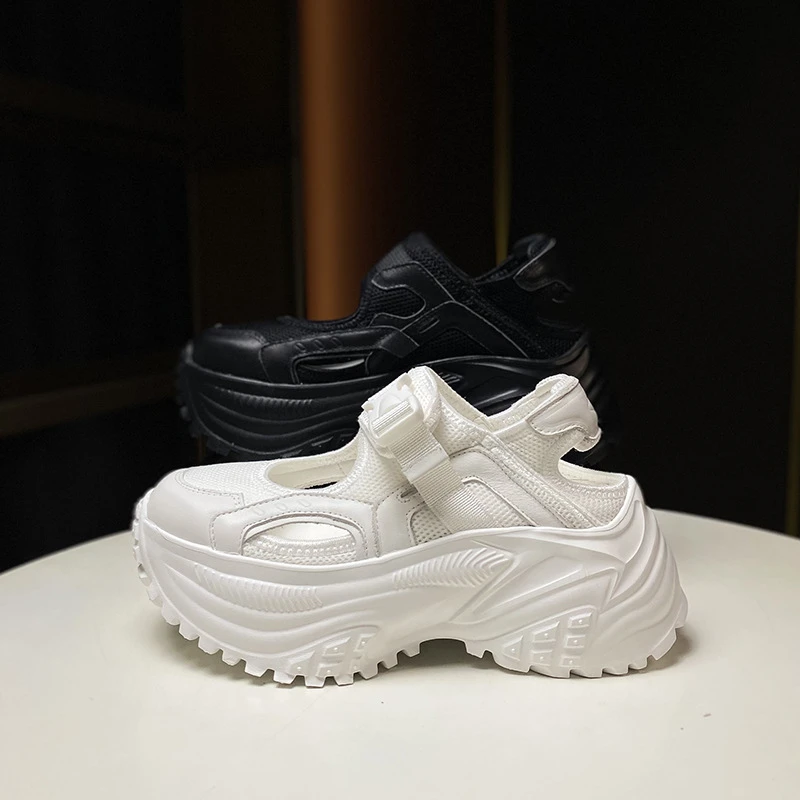 欧货老爹鞋2025夏新款网面透气厚底松糕增高真皮玛丽珍休闲运动鞋