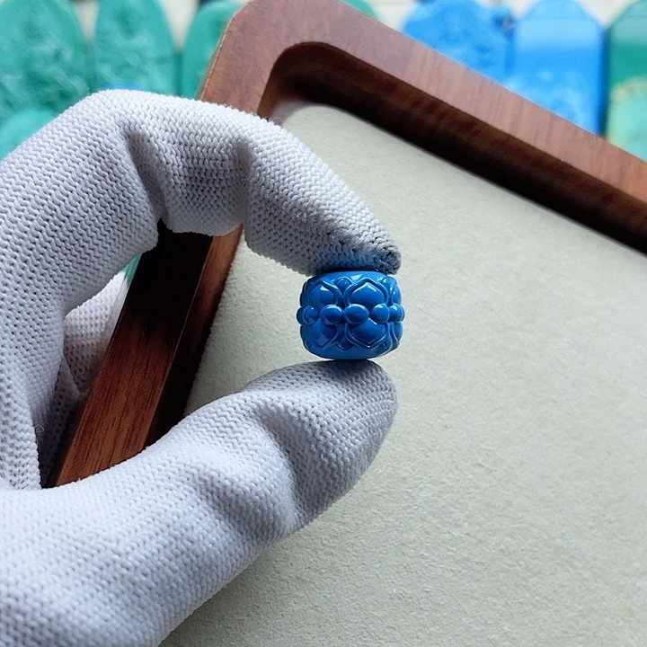 原生态莲花珠高瓷蓝直径15