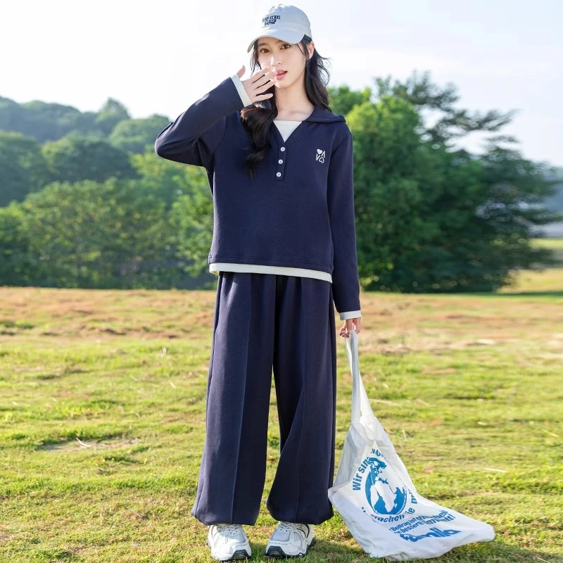 女童套装春秋款2025新款儿童洋气时髦卫衣两件套中大童休闲运动装