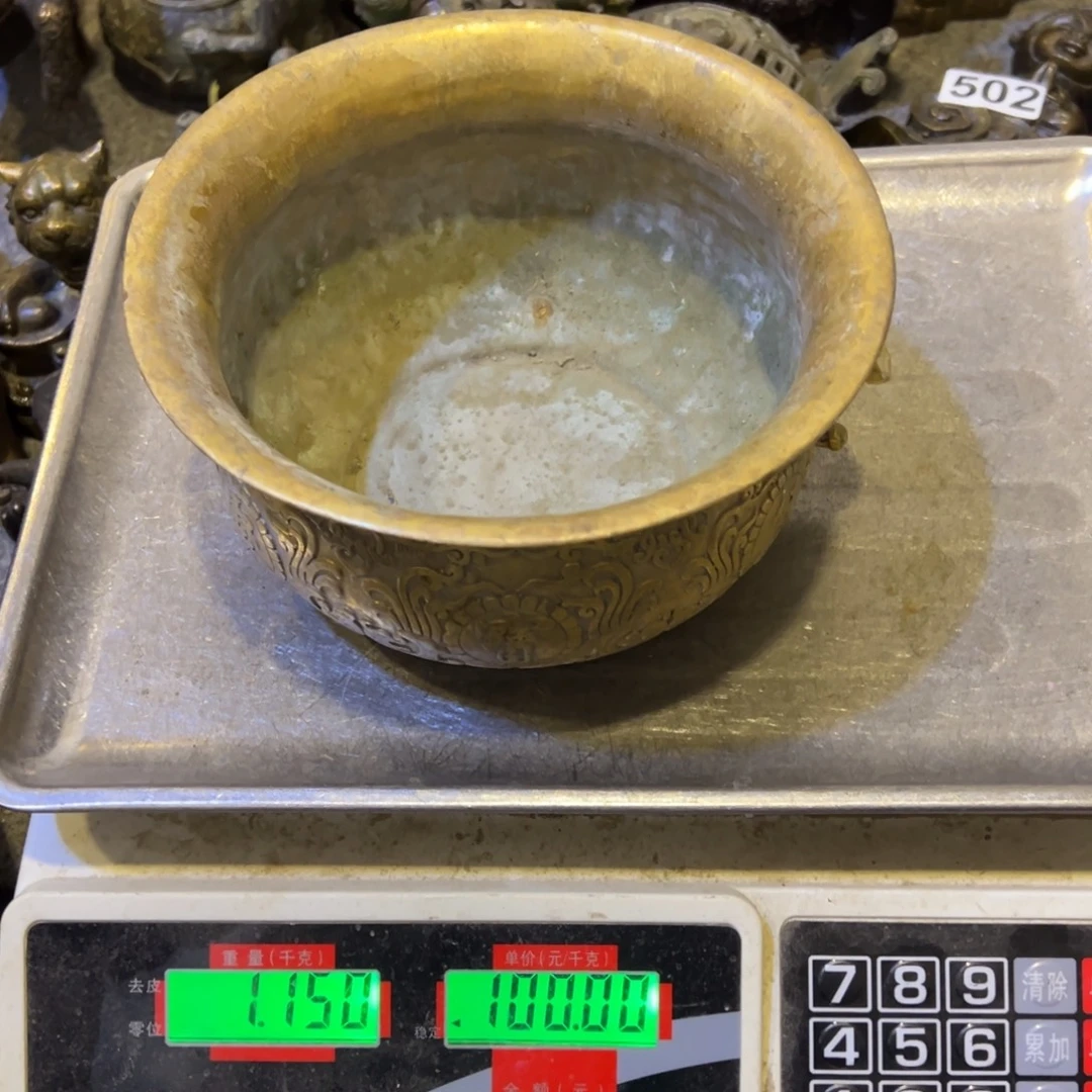 随***了黄铜摆件，文房摆件