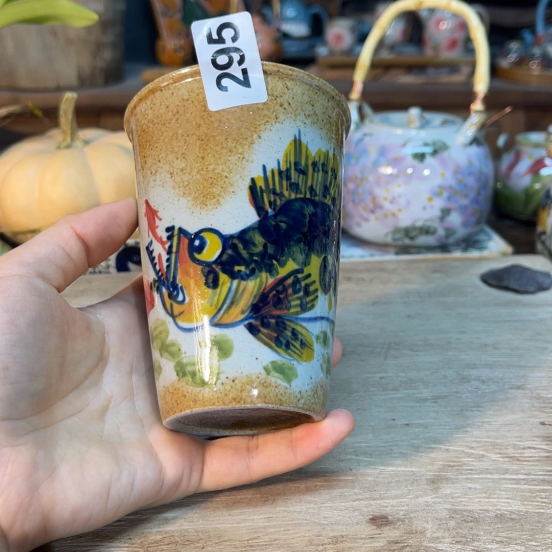 壶素浅陶瓷手工手绘