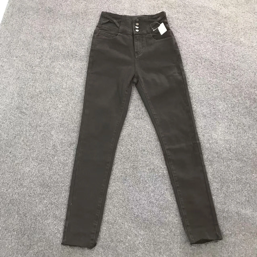 1133时尚百搭弹力修身烟灰小脚裤2060