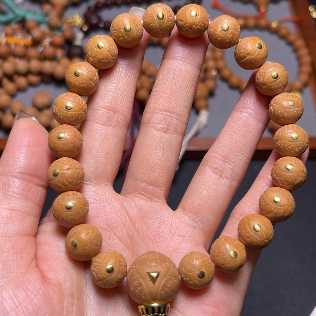 凤眼菩提吊坠12mm2025精品铜钉手串