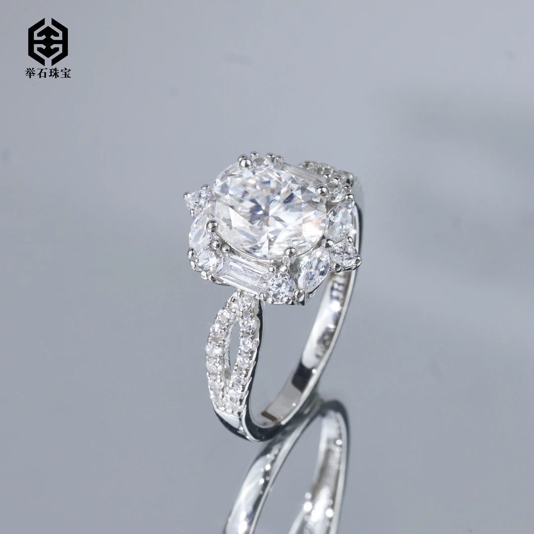 925银莫桑石银制品 【举石】X0501-9819-025莫桑钻戒指（一件/自选）I