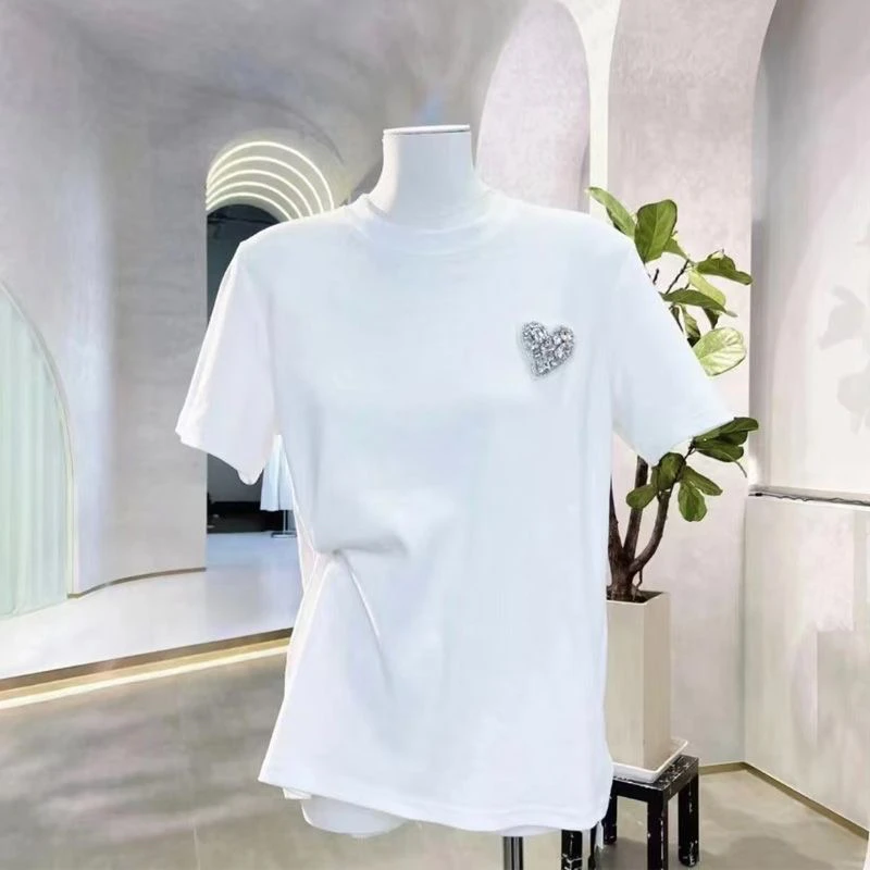 不来回孤品清刺绣圆领印花商务通勤短袖时尚半袖潮流宽松T恤