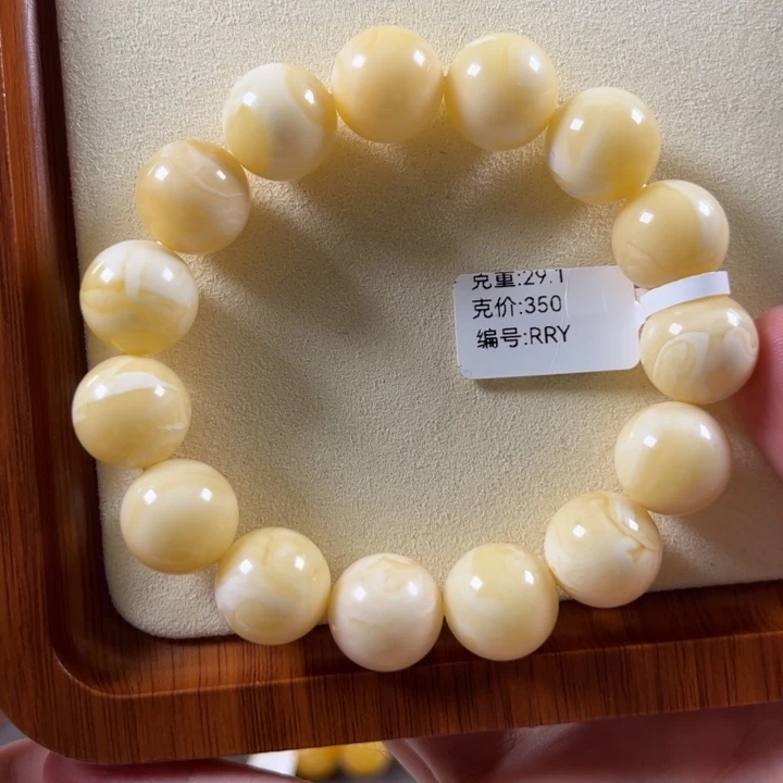琥珀颈饰未镶嵌15.1mm精工同料阿尔卑斯浓蜡手串rry