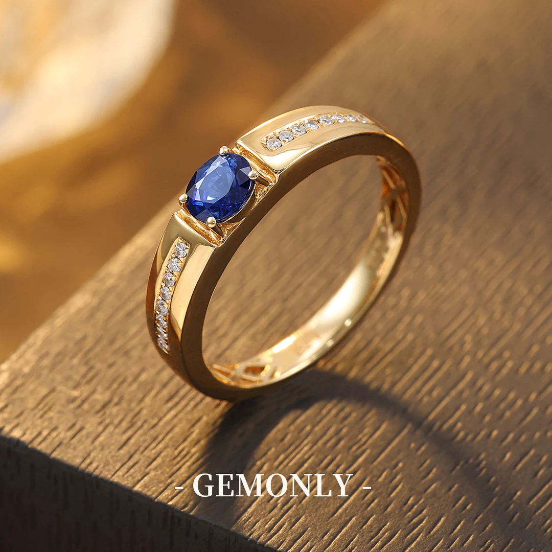 GEMONLY｜18K金天然蓝宝石戒指0.58ct