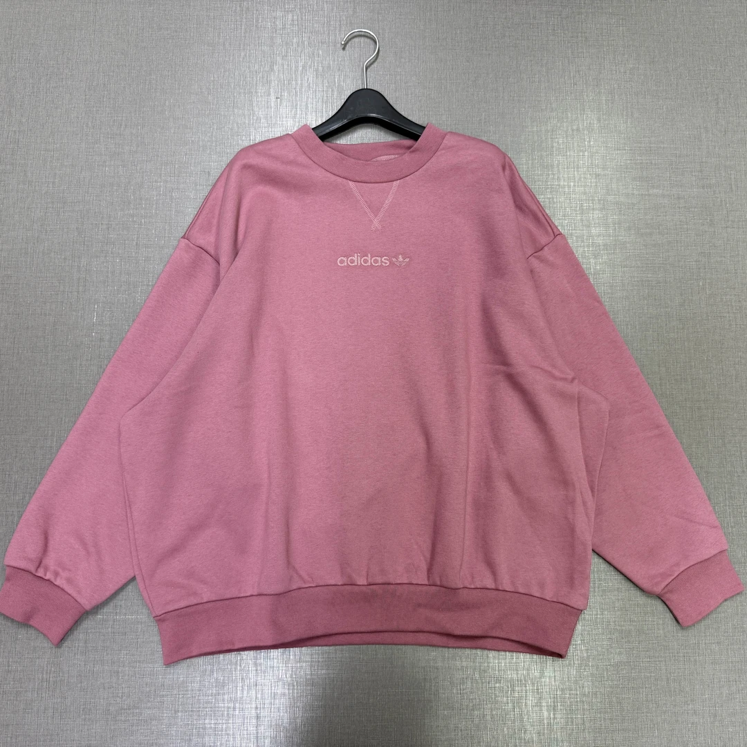 adidas /阿迪达斯 originals套头百搭纯色长袖卫衣女款粉色H33356