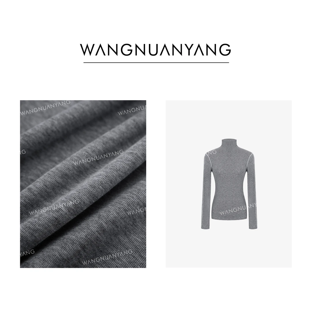 【王暖阳】线迹|秋冬百搭直角肩撞线设计款针织打底衫