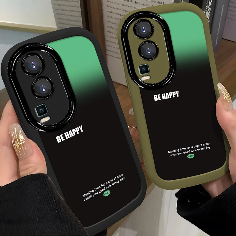 适用于【VIVO】IQOONEO7/SE个性绿黑渐变英文简约硅胶防摔手机壳