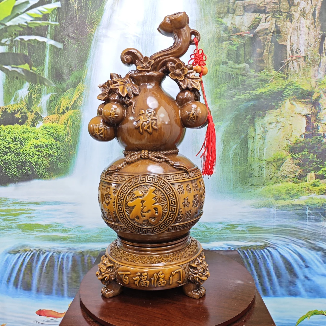 百福临门旋转葫芦 入门玄关酒柜鞋柜博古架送长辈老人礼品摆件