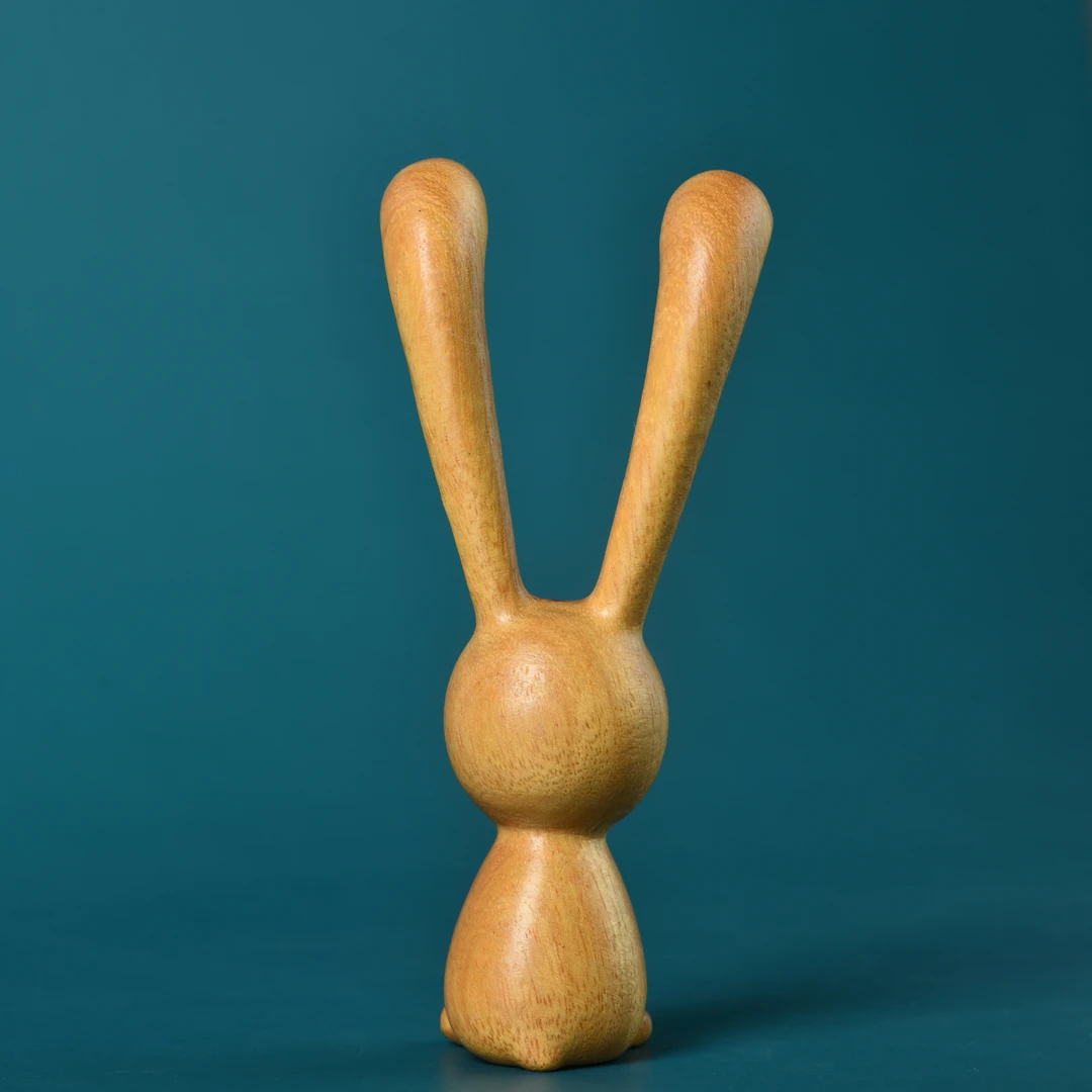 黄金檀精雕长耳兔刮刮按摩器