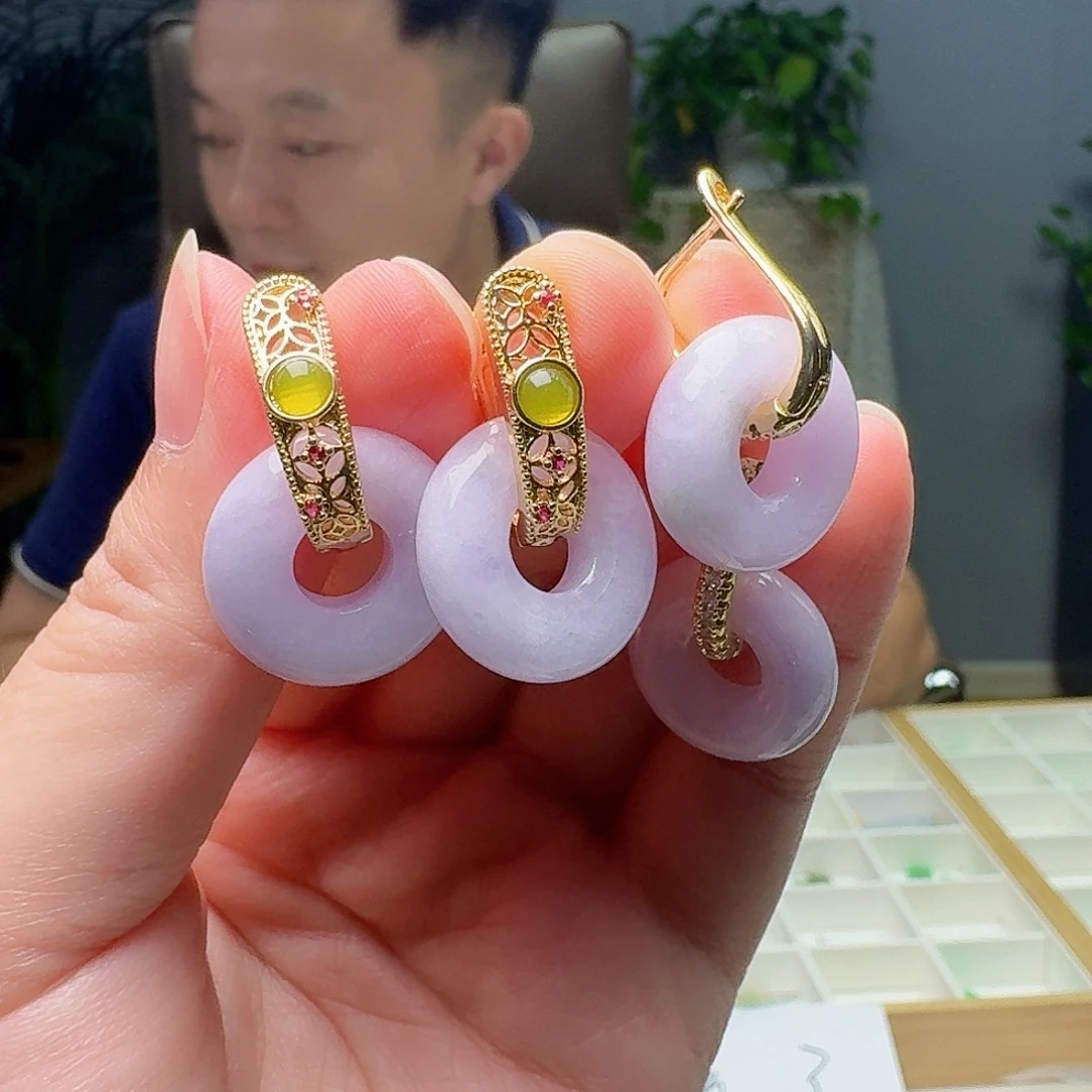 未镶嵌翡翠耳饰多样性发货其一送耳包
