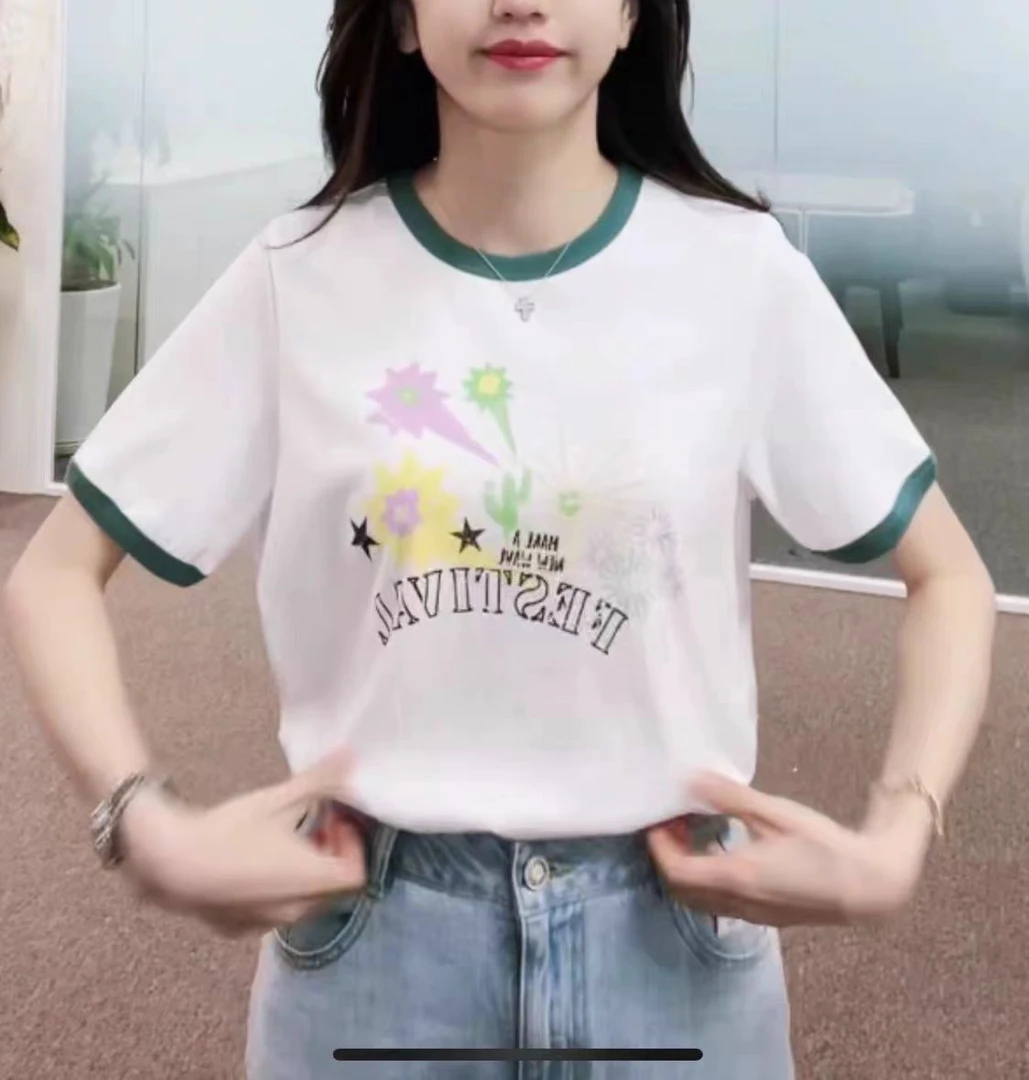 岛屿韩系复古印花T