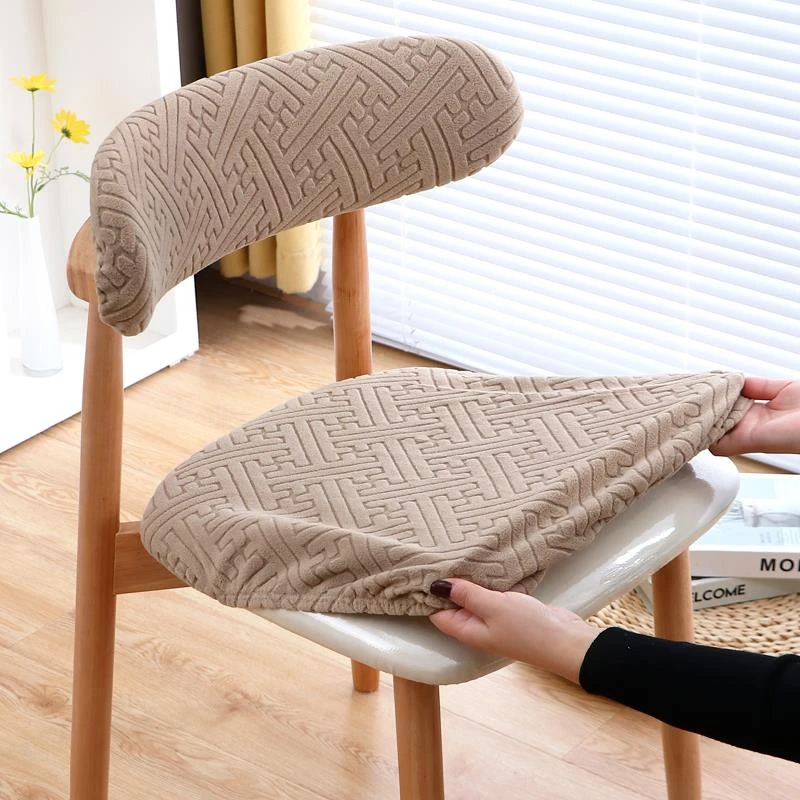 FAVMARTHA四季通用牛角形靠背椅子套罩弹力加厚异形分体式坐垫靠