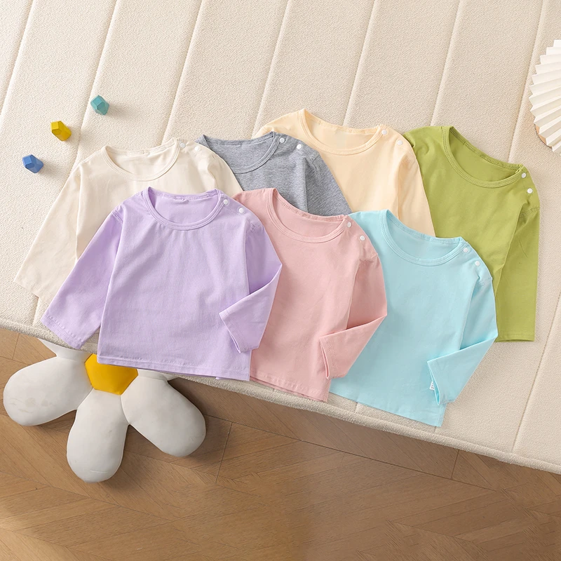 长袖男女春秋季棉质T恤内衣薄款兔耳朵造型韩版内搭多巴胺色系