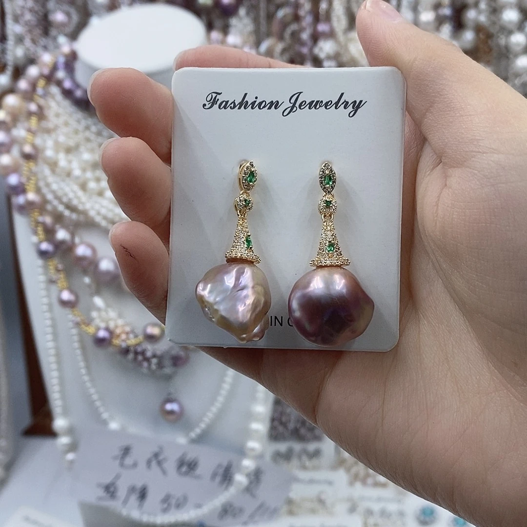 耳饰淡水珍珠银S925镶嵌