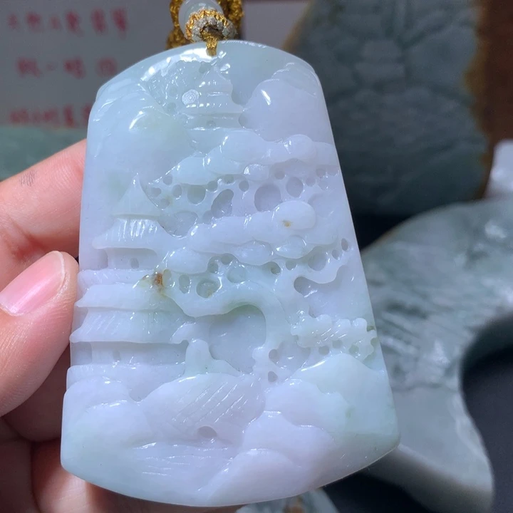 翡翠未镶嵌颈饰保真天然A货翡翠