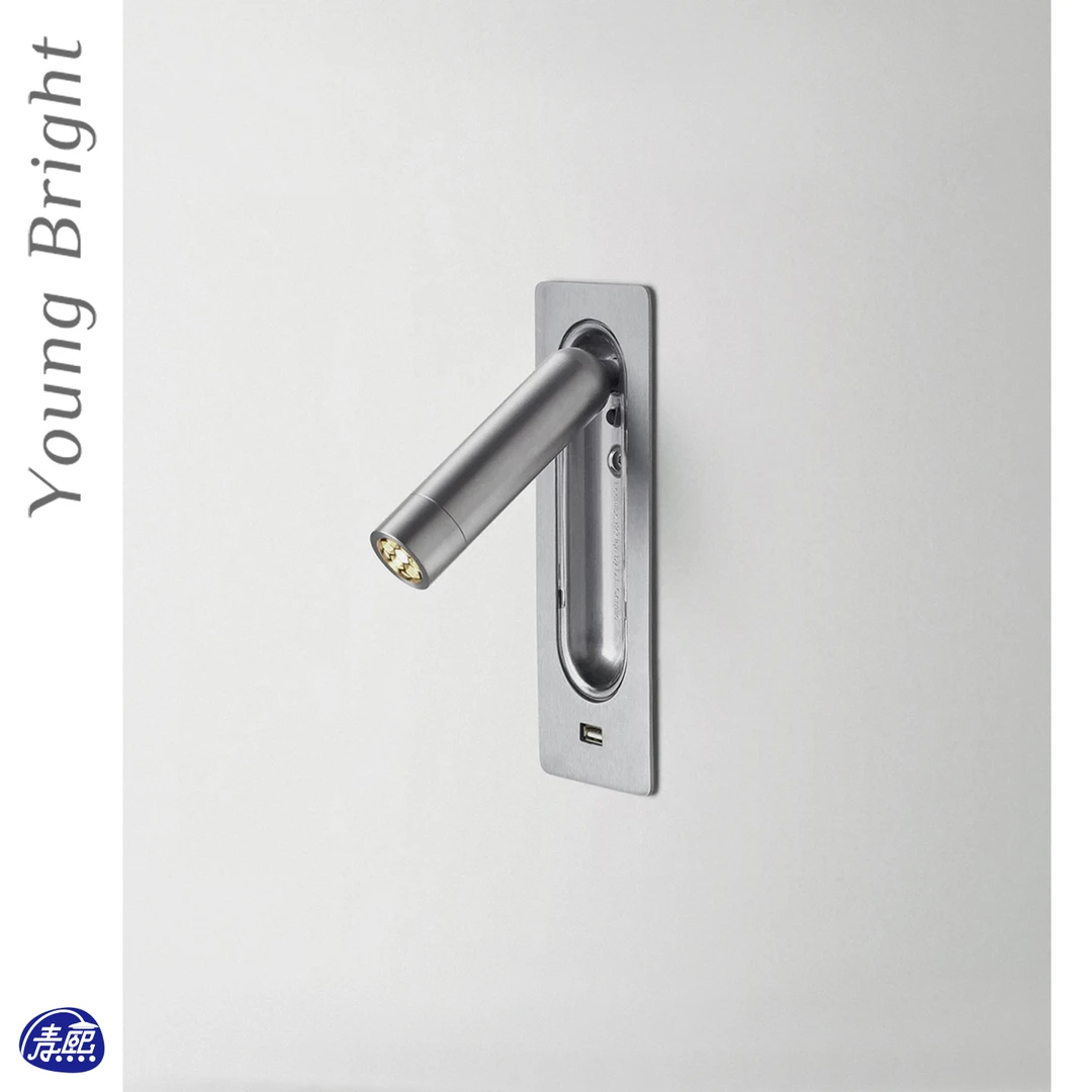 西班牙现代Marset Ledtube带usb卧室床头轻奢简约嵌入式可调壁灯