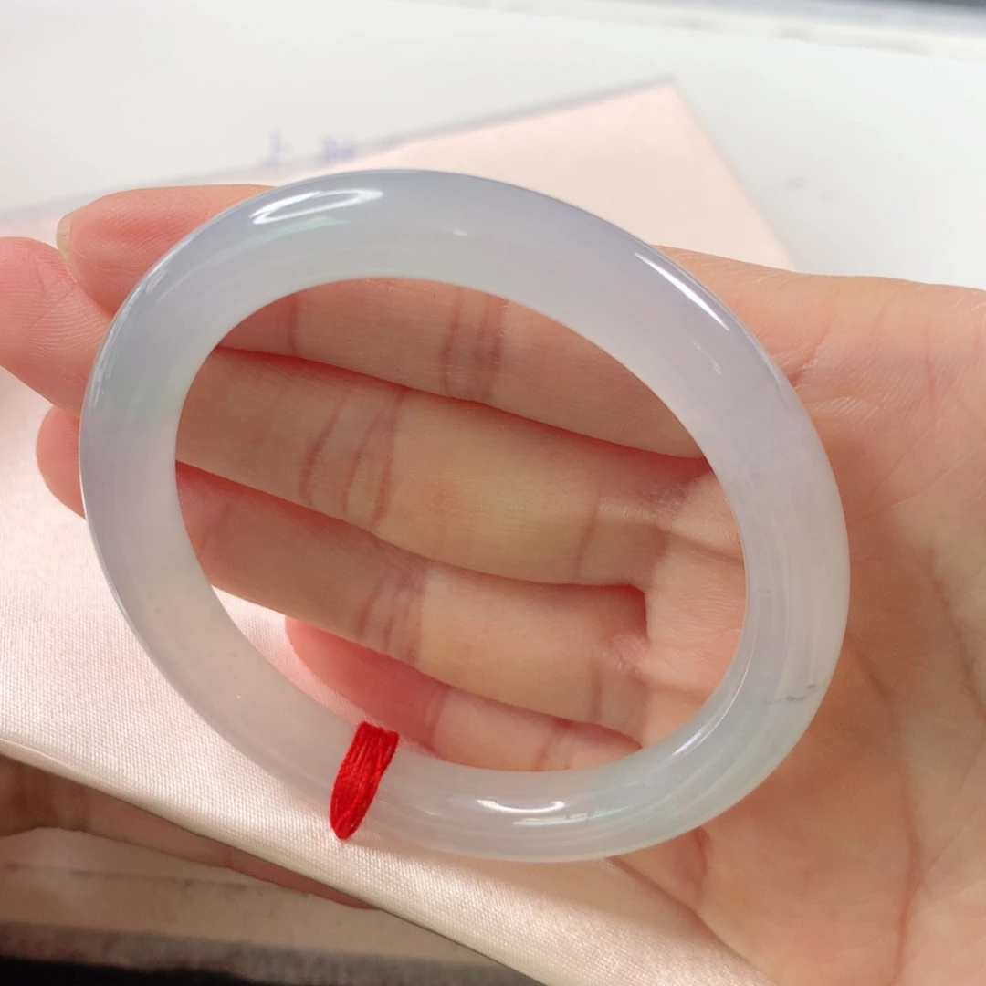 未镶嵌手镯翡翠 圆条266冰透白月光⭐⭐⭐⭐⭐强烈推荐