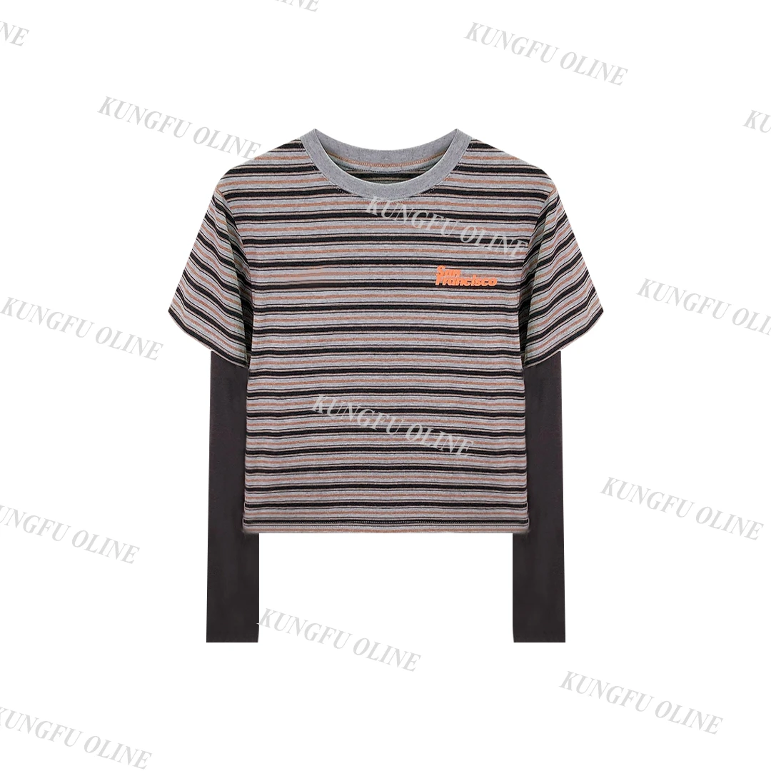 【YY】CT14-08秋季流光风印花设计师时尚上衣百搭长袖内搭