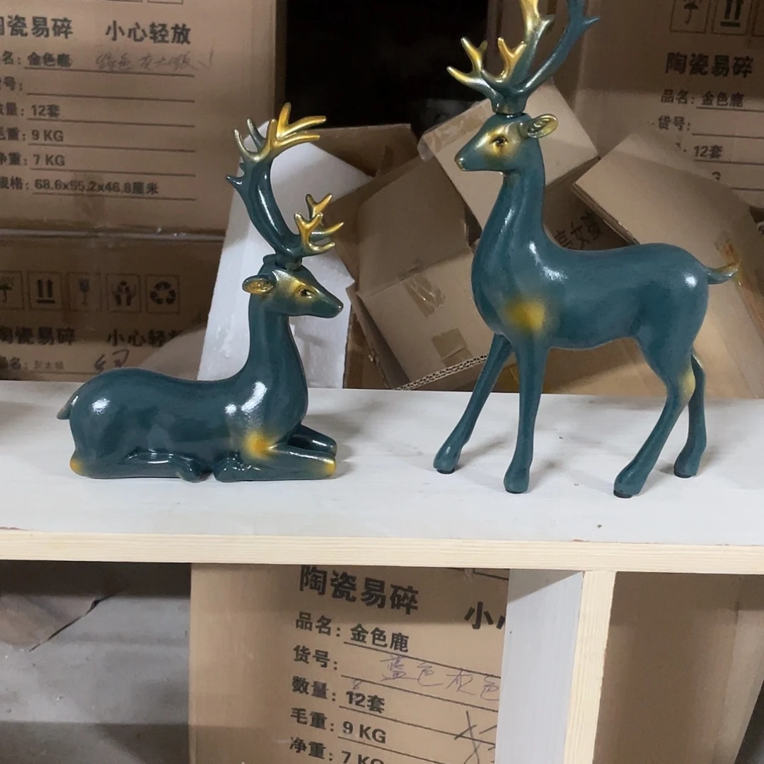 有机玻璃蓝色鹿一对111111